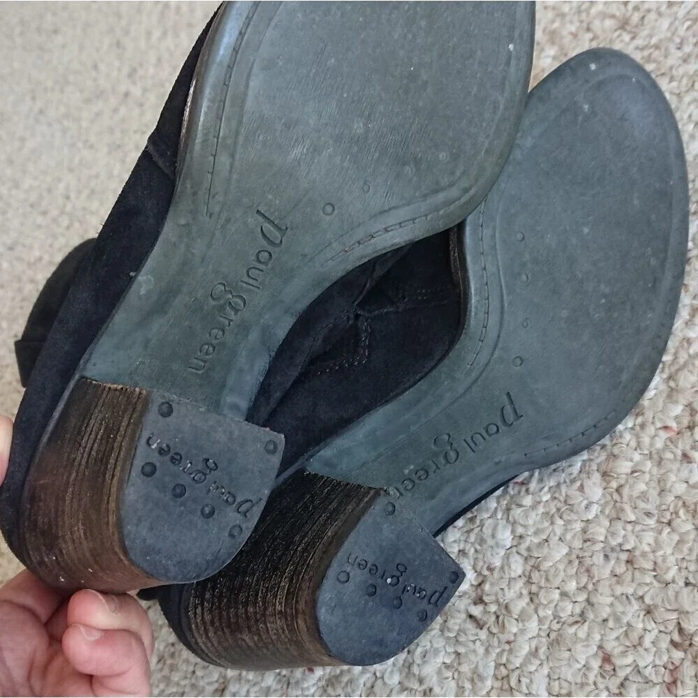 Paul Green Jax Black Suede Ankle Boots size 8.5
